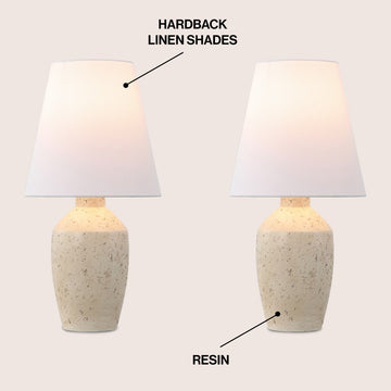 Xander 19.5" Minimalist Scandinavian Concrete Effect Resin/Iron Ginger Jar LED Table Lamp - JONATHAN Y